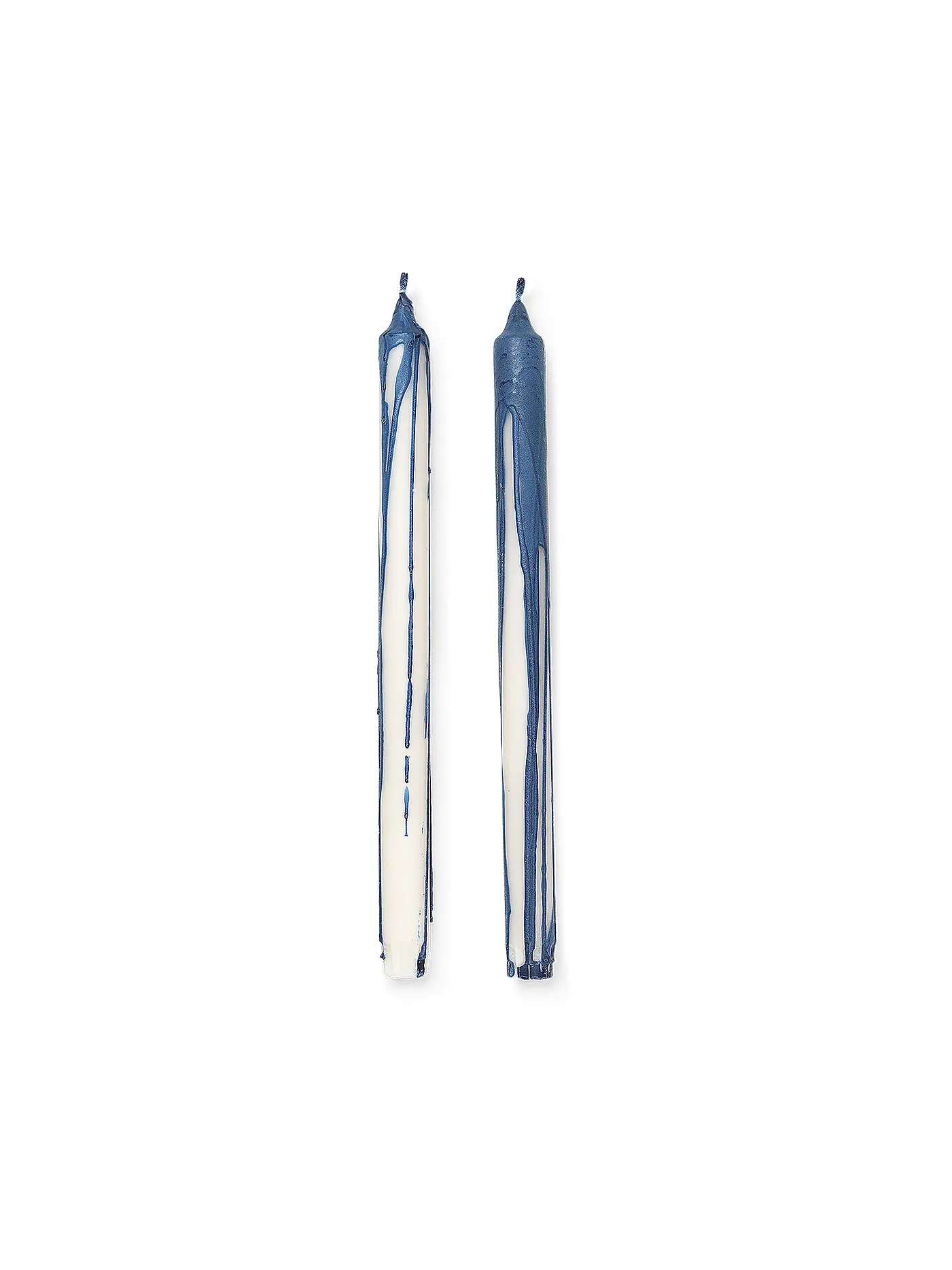 FERM LIVING | Stabkerze DRYP 2er Set 30cm Beige | dunkelblau